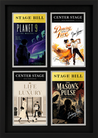 Broadway Playbills Frames Theater Bill frame - Quad Theater Bill Frame with Double Mat in Gotham