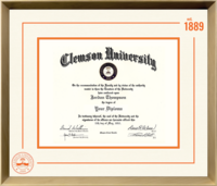 Clemson University diploma frame - Icon Founders Edition Diploma Frame in Gold Rush