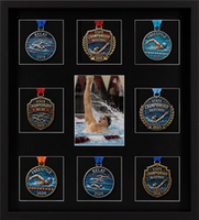 Medal Frames medal frame - Multi-Swimming Medals & Photo Display Frame in Stealth