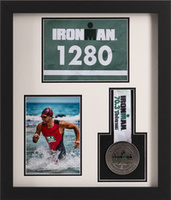 Marathon Medals medal frame - Triathlon Medal, Bib & Photo Display Frame in Stealth