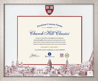 Harvard University diploma frame - Landmark of Harvard Campus Scene Diploma Frame in Tall Woven Silver