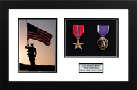 Medal Frames and Display Cases frame - Military Double Medal & Picture Frame in Stealth