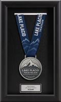 Marathon Medals medal frame - Triathlon Medal & Engraved Plate Frame in Obsidian